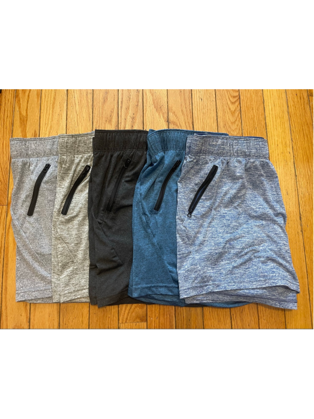 Women’s Loungewear Workout Shorts, Multi-Color, Zipper Pockets, Size M